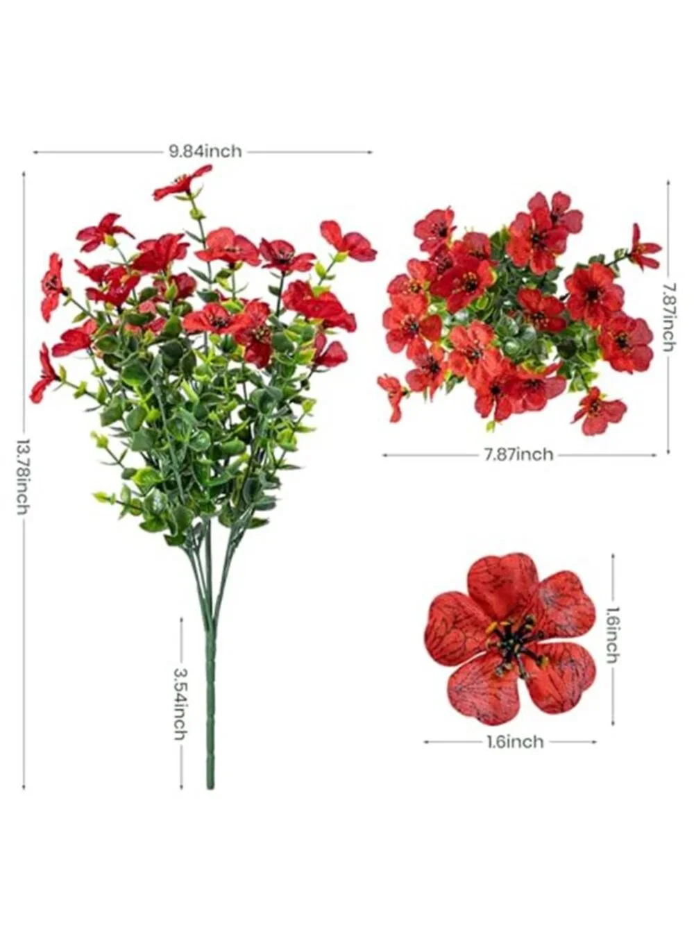Artificial Outdoor Flowers UV Resistant Fake Plants Porch Patio Garden Decor